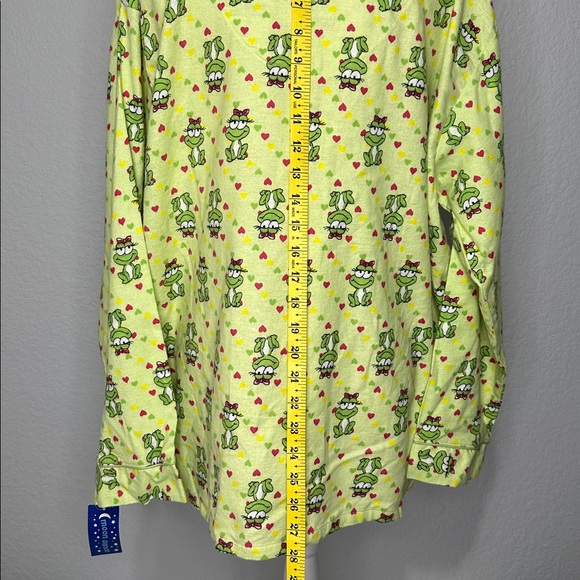 Moon Dance Women’s Green Frog and Hearts Print Cotton Flannel Pajama Top New XL - Picture 9 of 9